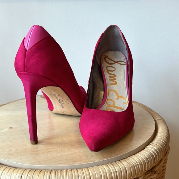 Sam Edelman Hot Pink Pointed Toe Stilettos Heels Size 8 - Picture 5 of 8